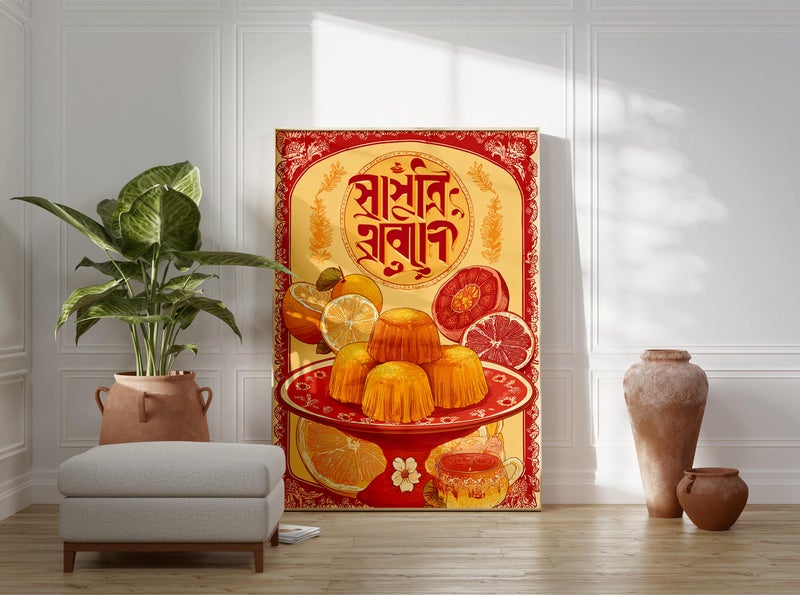 TNESSENTIAL Bangladeshi Dessert Print, Traditional Food Illustration Poster - Image 3