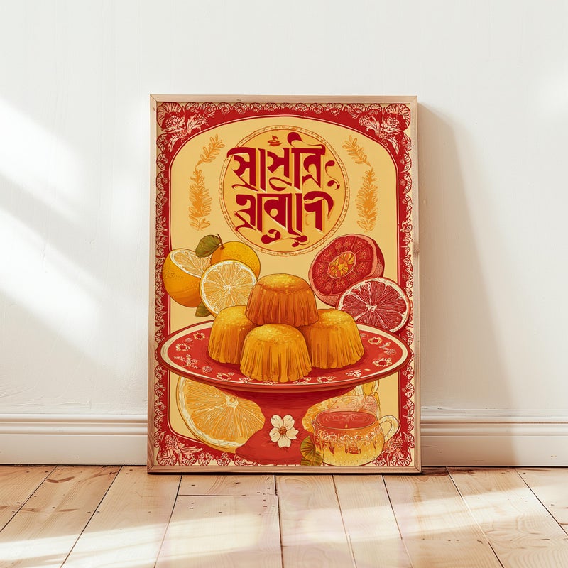 TNESSENTIAL Bangladeshi Dessert Print, Traditional Food Illustration Poster - Image 4