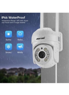 JORTAN Jortan 1080P Indoor Outdoor Wi-Fi Security Camera, Night Vision, 2 way Talking, Motion Detection, IP66 Water and Dustproof, PTZ Control  - Image 2
