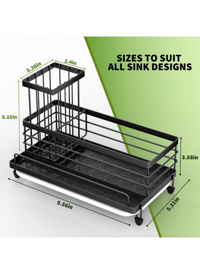 Cisily Large Capacity Kitchen Sink Caddy Organizer, Rustproof Non-Slip Sponge Holder With Dish Brush Holder Organizer, Kitchen Organization and Storage, Essentials Accessories for Countertop - Image 3