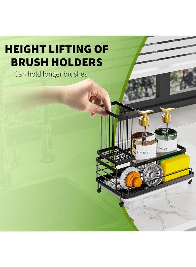 Cisily Large Capacity Kitchen Sink Caddy Organizer, Rustproof Non-Slip Sponge Holder With Dish Brush Holder Organizer, Kitchen Organization and Storage, Essentials Accessories for Countertop - Image 2