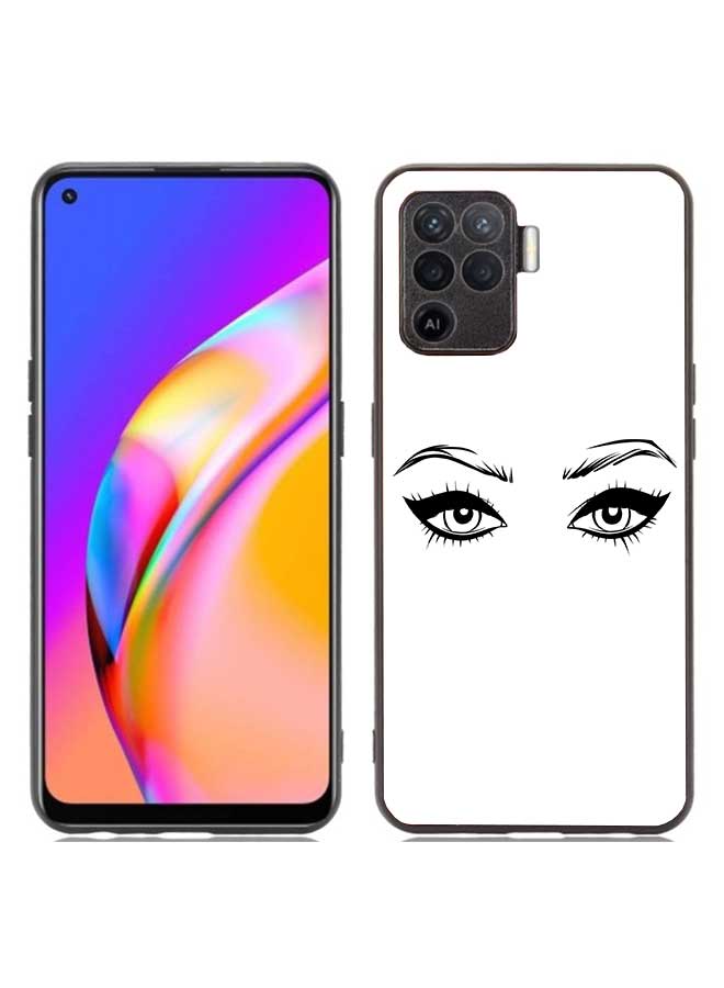 Okteq OKTEQ TPU Protection and Hybrid Rigid Clear Back Cover Case Women Eyes for Oppo A94 4G / F19 Pro / Reno5 Lite  - Image 1