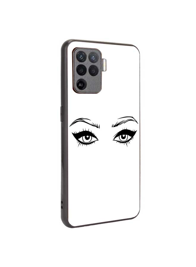 Okteq OKTEQ TPU Protection and Hybrid Rigid Clear Back Cover Case Women Eyes for Oppo A94 4G / F19 Pro / Reno5 Lite  - Image 2