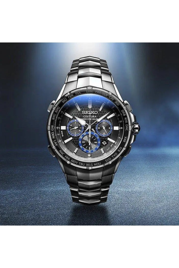 سيكو Seiko Men's Coutura Stainless Steel Solar Chronograph Watch - SSG009 - Image 3