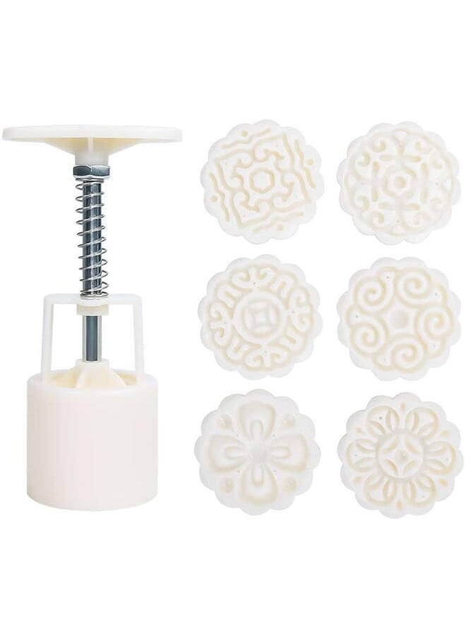 McoMce Stamp 50G Mooncake Mold With 6 Stamps Flo 