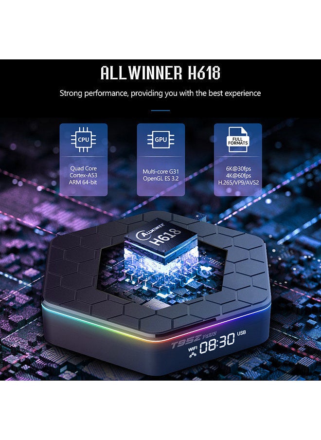 Generic - T95Z Plus Android 12.0 Smart TV Box Allwinner H618 Quad-core 4K Media Player 6K Decording H.265 VP9 Dual Band WiFi6 BT5.0 Digital Display with Remote Control - Image 1