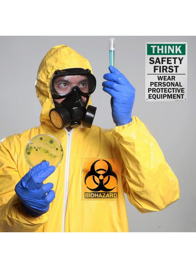 SmartSign - S-2917-Al-14 "Think Safety First - Wear Personal Protective Equipment" Sign | 10" X 14" Aluminum 10" X 14" Non-Reflective Aluminum - Image 4