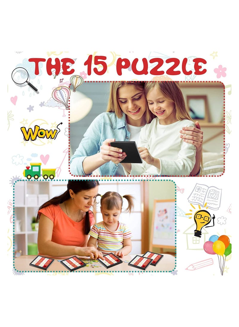 SYOSI Number Slide Puzzles, 15 Puzzle Slide Game Number Slide Brain Teaser, IQ Educational Learning Tool, Number Learning Educational Toys for Party Favor, 2.6 x 2.6 Inch, 12 Pcs