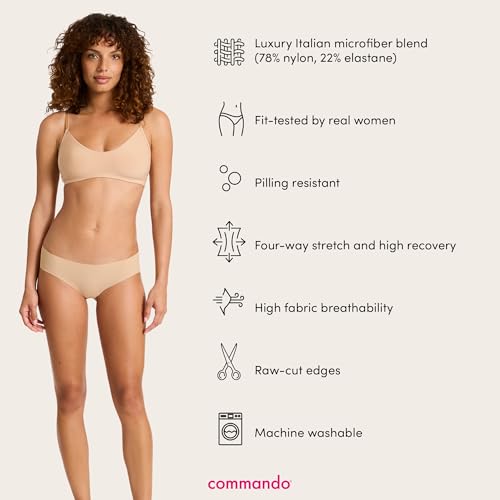 commando - Classic Solid Bikini | Soft, Breathable Fabric | No Show Style | Comfortable Raw-Cut Edges | Machine Washable Beige - Image 4
