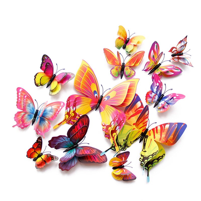 OPSEAM Butterfly Wall Decor 24/48 PCS  3D Butterflies Stickers for Party Decorations with Magnets(Multiple Colour  24) - Image 1
