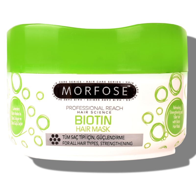 Morfose Professional Biotin Hair Mask for Dry, Damaged, or Brittle Strands, Repairs and Protects, Soft, Smooth and Healthy Hair, reduces Brakage and Split-Ends, (large, 16.9 Fl Oz) - Image 1