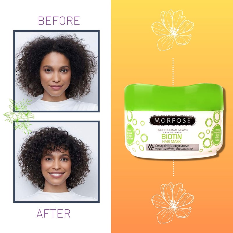 Morfose Professional Biotin Hair Mask for Dry, Damaged, or Brittle Strands, Repairs and Protects, Soft, Smooth and Healthy Hair, reduces Brakage and Split-Ends, (large, 16.9 Fl Oz) - Image 3