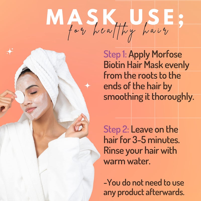 Morfose Professional Biotin Hair Mask for Dry, Damaged, or Brittle Strands, Repairs and Protects, Soft, Smooth and Healthy Hair, reduces Brakage and Split-Ends, (large, 16.9 Fl Oz) - Image 4