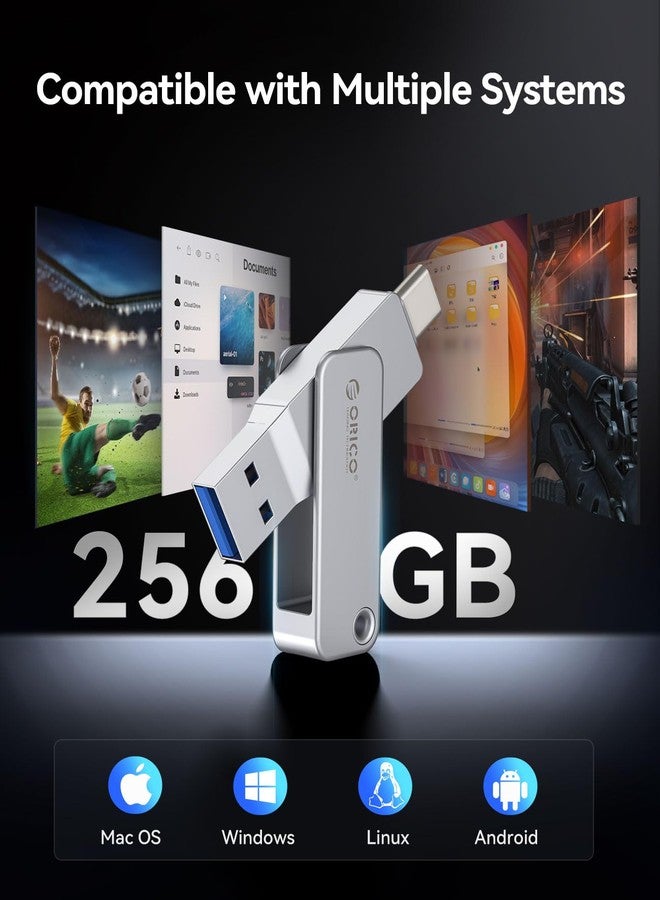 ORICO 256GB Lady Flash Drive - Ultra-Slim Design for Smartphones & Laptops with 150MB/s Transfer Speed,Dual Connector USB Type-C and USB Type-A Flash Drive - EB05-256G - Image 4
