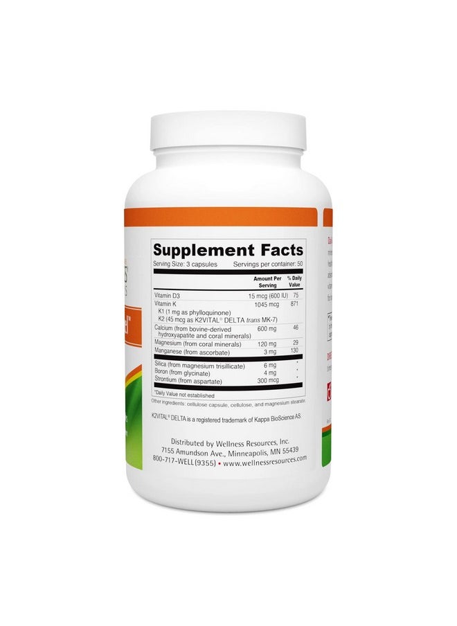 Wellness Resources - Daily Bone Xcel High Absorption Calcium With Vitamin D K1 K2 (150 Capsules) - Image 1