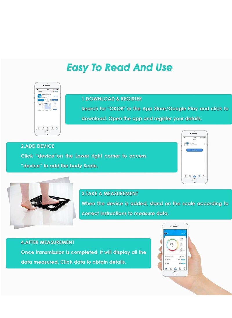 Necomi - Weight Scale, Practical Body Fat Scale With Led Display, With Smartphone App - Image 1