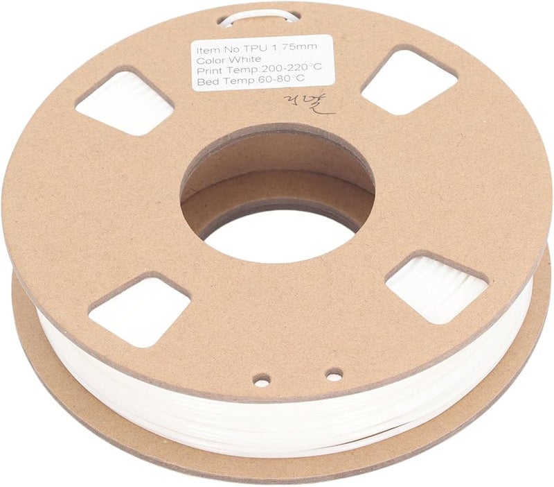 1 خيط طابعة ثلاثية الأبعاد من TPU الأبيض مقاس 75 مم، صلابة 95A، مرونة عالية، طباعة سلسة - Image 2