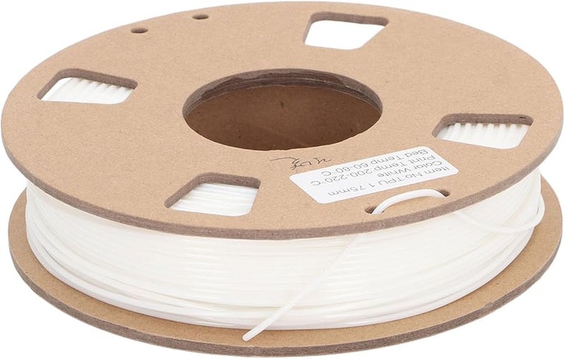 1 خيط طابعة ثلاثية الأبعاد من TPU الأبيض مقاس 75 مم، صلابة 95A، مرونة عالية، طباعة سلسة - Image 1