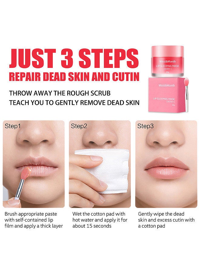 West&Month West&Month 20g Lip Balm with Lip Brush Pure Natural Formula Gently Remove Dead Skin Fade Lip Lines Brighten Lip Color  - Image 2