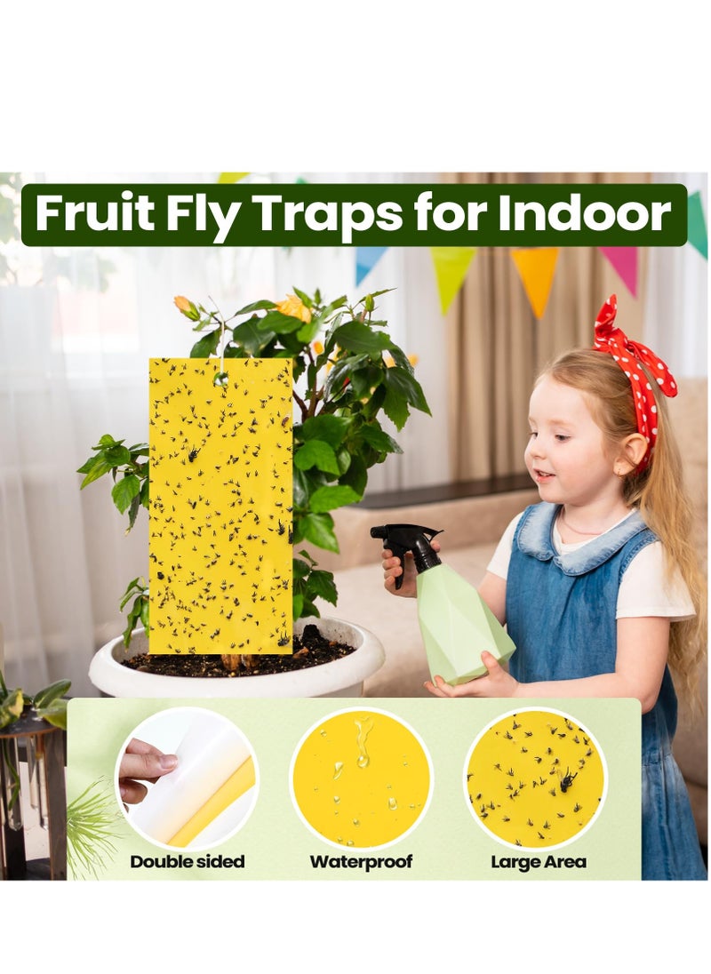 SYOSI - Fruit Fly Trap, 100Pack Yellow Double Sided Sticky Gnat Traps Killer, Yellow Gnat Traps Sticky Traps for House Indoor Outdoor Flying Plant Insect, Fungus Gnats Whiteflies Aphids Leaf Miners, 20X10CM - Image 1