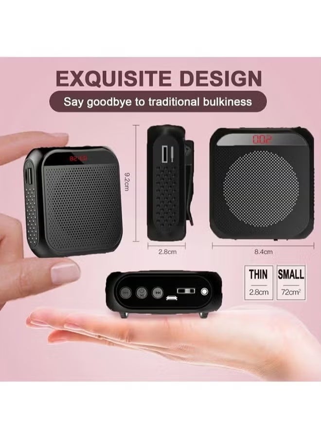 Wish Plus Voice Amplifier with Wired Microphone Headset Portable Rechargeable PA System Speaker Personal Microphone Speech Amplifier Loudspeaker for Teachers Tour Guides/ Coaches Metting/ Yoga/ Fitness (Black) - Image 5