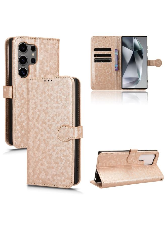S-TOP Case For Samsung Galaxy S24 Ultra 5G Honeycomb Dot Texture Leather Phone Case - Image 1