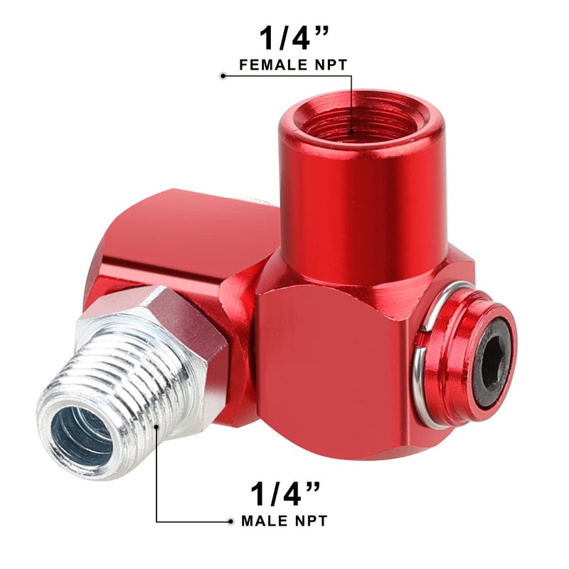 Hromee Hromee 1/4 Inch NPT 360 Degree Swivel Air Hose Connector, 1/4” Industrial Air Fittings and Pneumatic Tool Adapter 2 Pack  - Image 4
