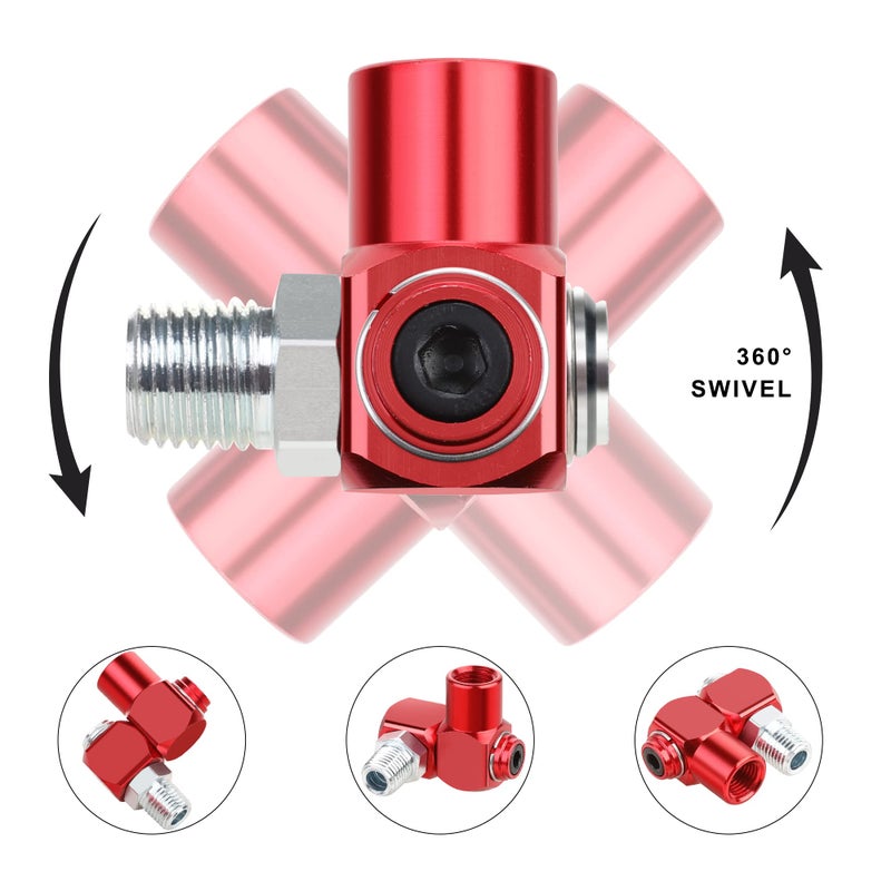 Hromee Hromee 1/4 Inch NPT 360 Degree Swivel Air Hose Connector, 1/4” Industrial Air Fittings and Pneumatic Tool Adapter 2 Pack  - Image 2