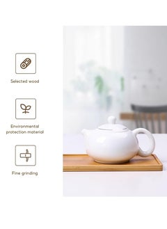 Oasisgalore Bamboo Tray, 4 Pieces Small Tray, Oval Wooden Trays, Small Serving Tray Cup Coaster (17.5x8.8x1.1cm)  - Image 5