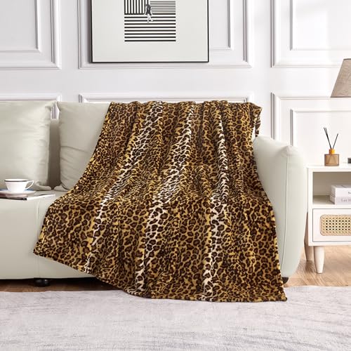 Edenleaf Leopard Print Blanket Fleece Throw for Bed Sofa Travel and Camping, Super Soft Cozy Fluffy Plush Cheetah Print Blanket for All Seasons 60"x80" (Dark Brown) - Image 5