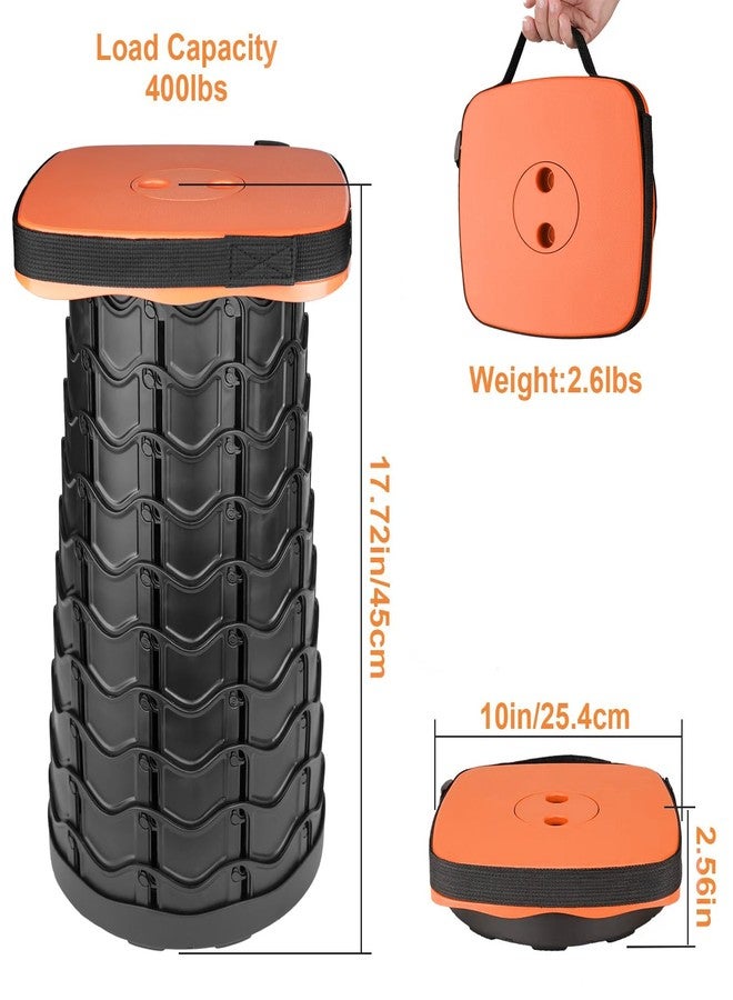 Boreeman كرسي بوريمان القابل للطي، كرسي مربع محمول، خفيف الوزن ولكنه أكثر متانة مع قدرة تحمل تصل إلى 400 رطل، كرسي قابل للطي مطور للتخييم وصيد الأسماك والمشي لمسافات طويلة والشواء (مربع برتقالي) - Image 2