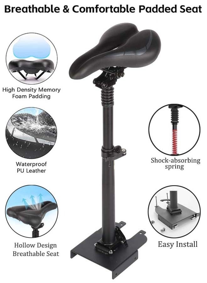 YIM-VIBEHAUS Scooter Seat Saddle, Scooter Seat Saddle Seat Attachment, Height-Adjustable Saddle Shock Absorption Electric Scooter Seat Replacement Compatible with Xiaomi M365/1S Electric Bike Scooter Electric Scooter Accessories  - Image 4