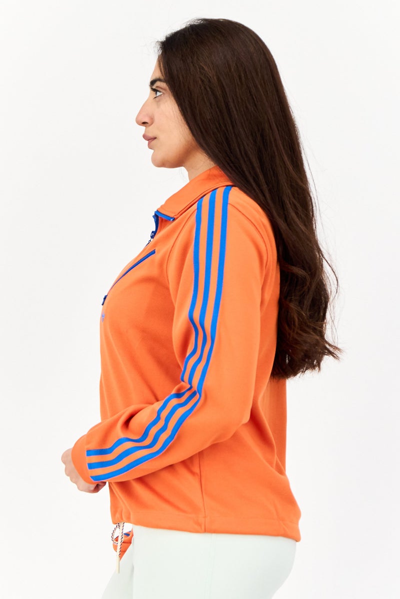 adidas Originals Women Sportswear Fit Long Sleeves Outdoor Sweatshirt, Orange  - Image 2