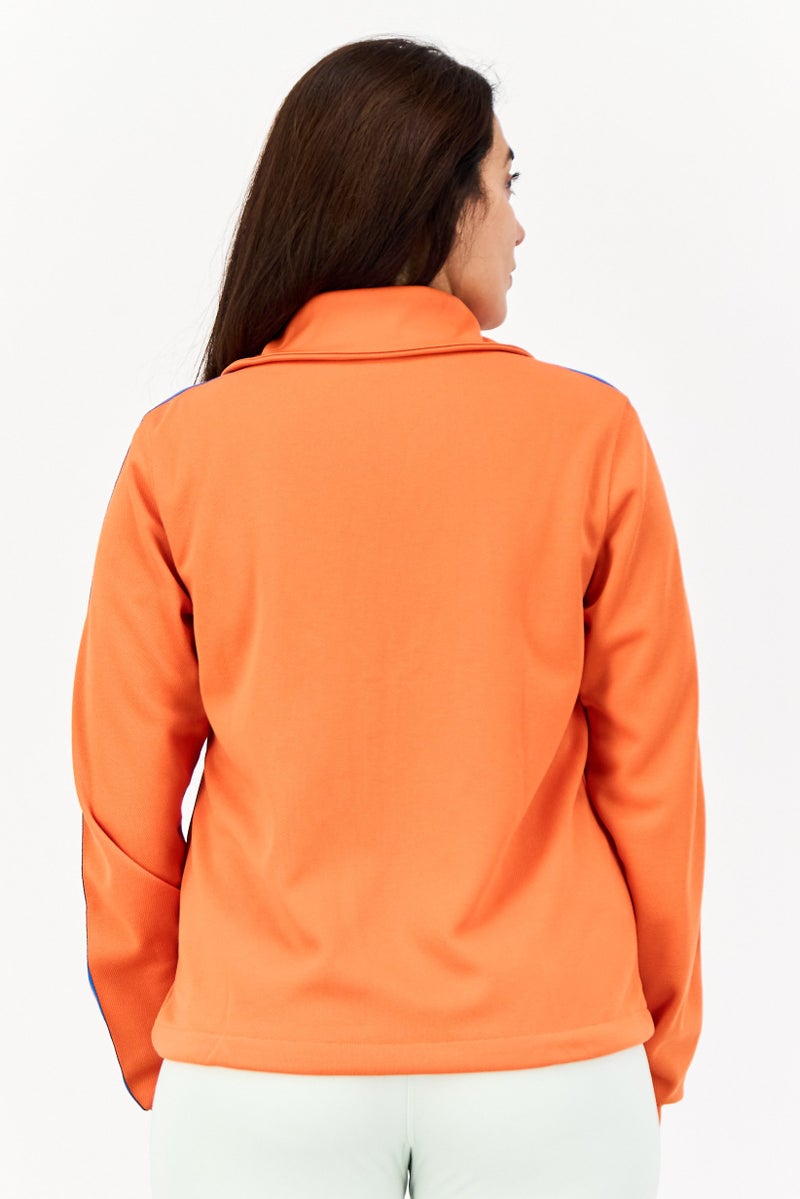 adidas Originals Women Sportswear Fit Long Sleeves Outdoor Sweatshirt, Orange  - Image 4