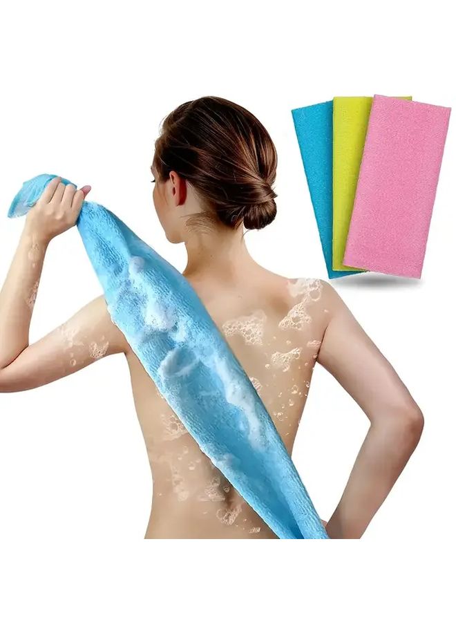 3pcs Random Colors Exfoliating Mesh Sponges Gentle Body Scrubber Quick Dry Durable - Image 1