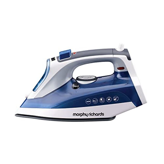 morphy richards Super Glide 2000W Steam Iron with Steam Burst, Vertical and Horizontal Ironing, Ceramic Coated Soleplate, Blue - Image 1