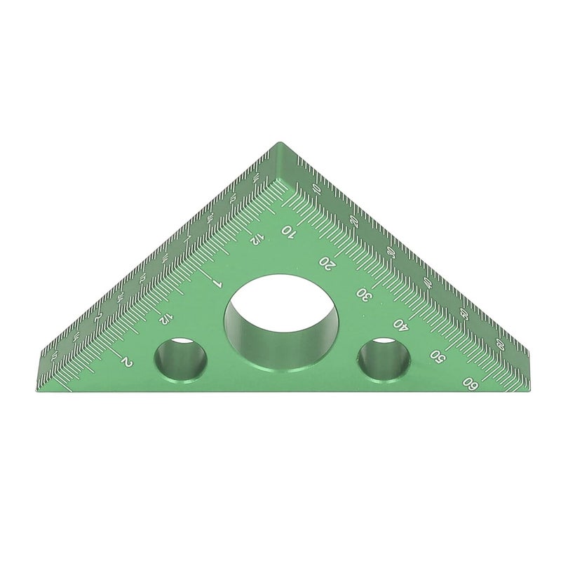 Yinhing 3in Right Angle Measure Ruler Aluminum Alloy 45 Degree Ruler for Accurate Woodworking Measurements Lightweight Carpenter Tool (Green) - Image 5