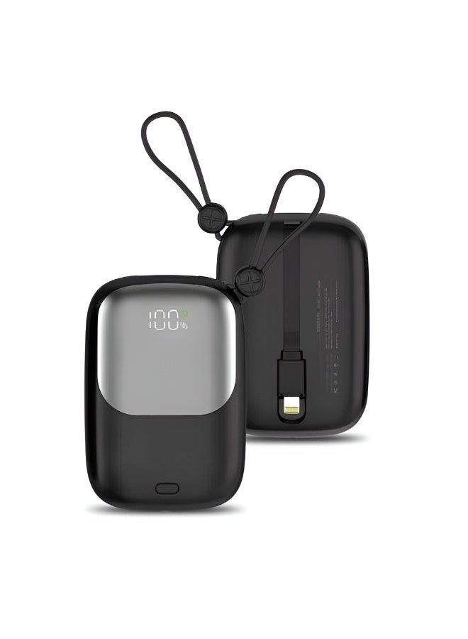 PAVAREAL 10000mAh Power Bank with 66W Fast Charging and 2 Built-in Cables Type-C and iPhone - Image 1