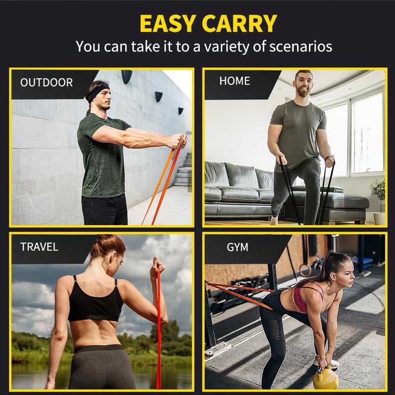 ROSAPOAR Resistance Band Pull up Band Fitness Exercise Bands Natural Latex for Workout Body Stretch Powerlifting Band Fitness Sport Training at Home/The Gym - Red - Image 5