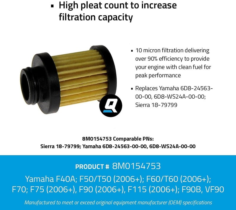 Quicksilver Water Separating Fuel Filter 8M0154753 for Yamaha Outboards - Image 2