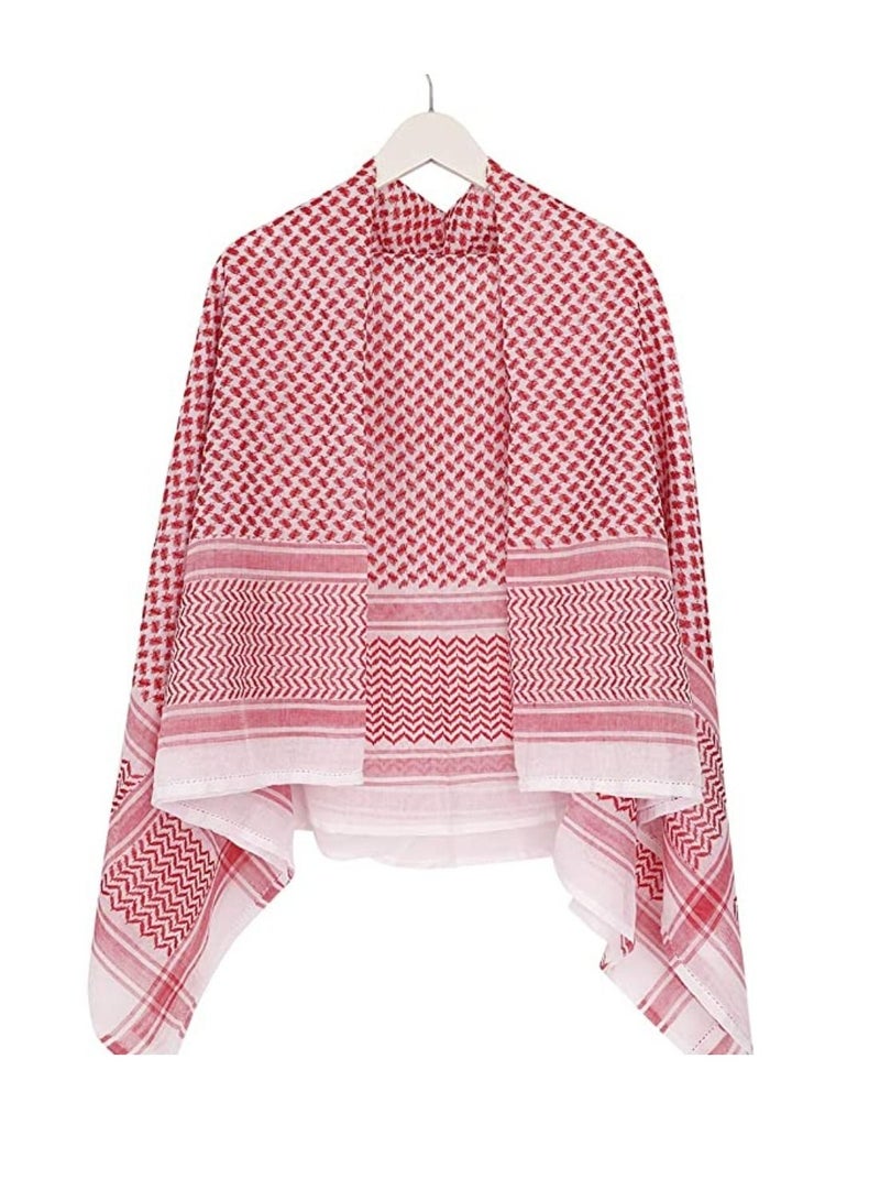 QUESERA حجاب رأس للرجال - حجاب إسلامي - وشاح رقبة للرجال - غطاء رأس عربي إسلامي - ملابس المسلمين - وشاح صيفي - عمامة - أغطية رأس - أحمر - Image 2