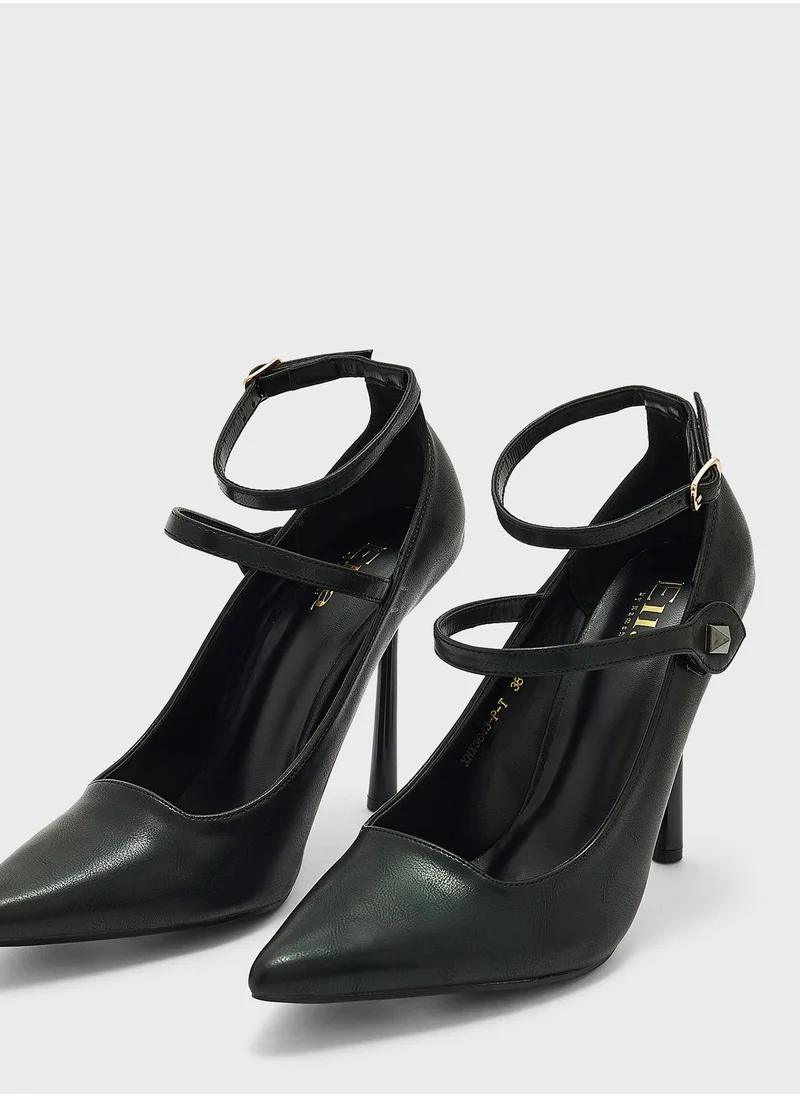 ELLA Double Link Ankle-Strap Pumps