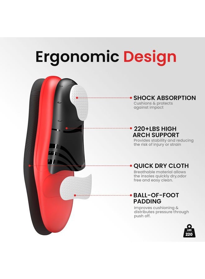 Kimihome Plantar Fasciitis Relief Insoles - High Arch Support Inserts - Heel Cups & Shoe Insoles for Heel Pain Relief - Heel Spur Relief Products - L - Image 3