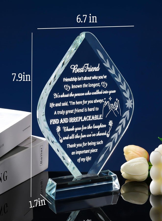 لوحة صداقة كريستالية محفورة بالليزر من موفديكا - هدية مميزة للنساء، الصديقات المقربات أو الأخوات، تذكار للصداقة الأبدية، هدية عيد ميلاد فريدة لأفضل صديقات النساء - Image 5