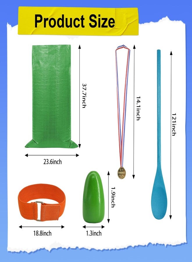succulentlovers 25 PCS Potato Sack Race Bags, Outdoor Games Sack Race Bags Set Includes 3-Legged Race Bands, Egg Spoon Relay Race, Plastic Medals, Carnival Outdoor Lawn Party Field Day Games for Adults & Family - Image 3