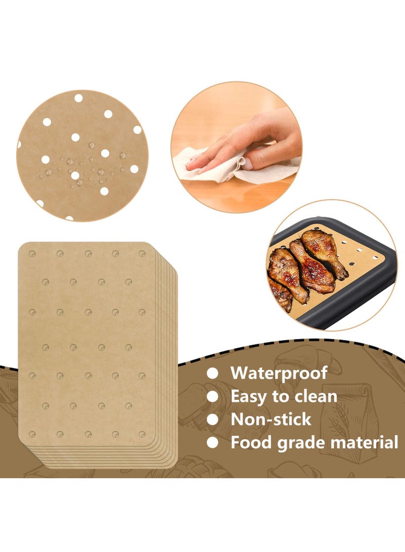 Sweet seven Convenient Air Fryer Liners for 2-Basket Air Fryers - 200 Rectangular Perforated Parchment Paper Sheets - Easy Cleanup and Cooking with Double Basket Air Fryer Accessories - Image 5