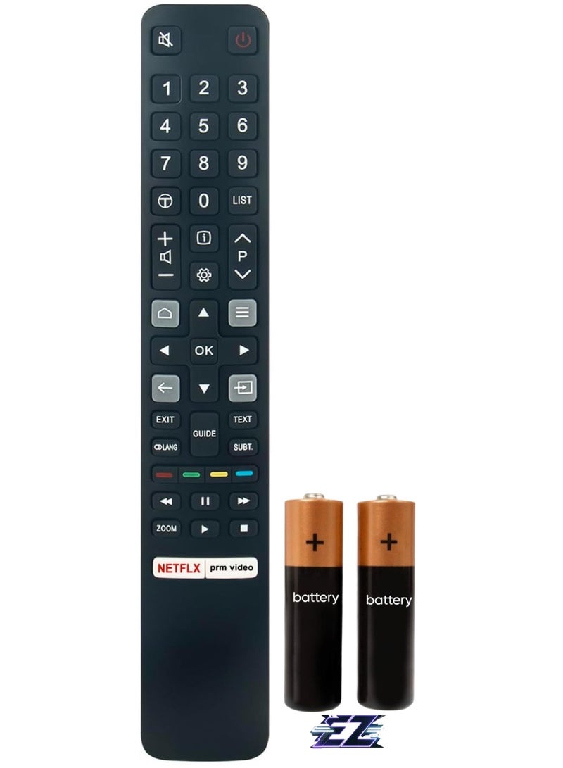 ELTRAZONE Replacement Remote Control RC802NU YUI1 Fit for TCL 4K TV 32ES570F 32S5200 32S5400A 32S5400AF 32S5400AFK 32S5400AK 32S6200 40S5200 40S5400A 40S5400A S62000 43C635 43P635 43P638 43P735 50C635 with battery - Image 1
