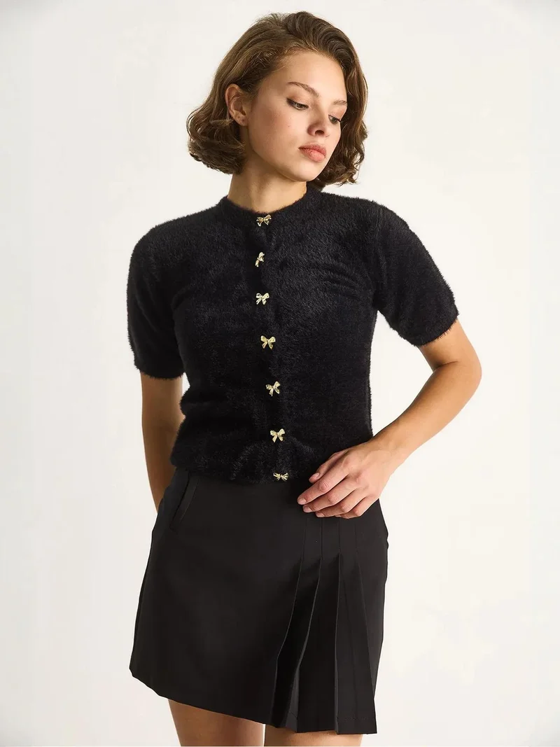 Bianco Lucci LUCCI Butterfly Buttoned Cardigan