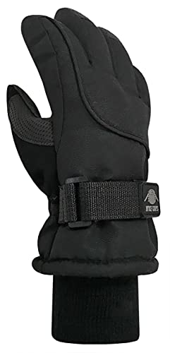 N'Ice Caps Kids Waterproof Winter Thinsulate Warm Gloves (Black - 100 Gram Thinsulate, 9-10 Years) - Image 2