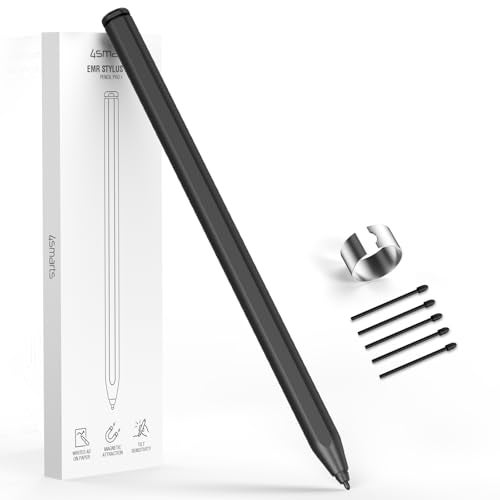 4smarts Magnetic Pro-EMR Stylus Pen with Eraser – 4096 Pressure Sensitivity, Tilt Support, Palm Rejection, 5 Tips – for Kindle Scribe, Remarkable 2, BOOX, Samsung Galaxy Tab S, Wacom EMR Tablets - Image 1